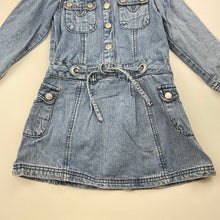 Load image into Gallery viewer, Girls Fun Spirit, blue denim long sleeve dress, GUC, size 4, L: 54cm