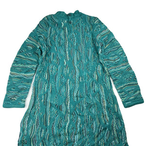 Girls COOGI AUSTRALIA, knitted mercerised cotton sweater dress, small pulls, GUC, size 7, L: 65cm