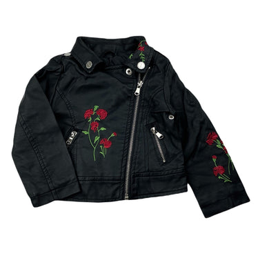 Girls URBAN REPUBLIC, embroidered faux leather jacket, EUC, size 2,  