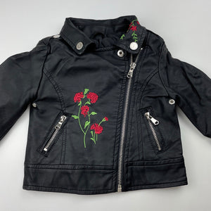 Girls URBAN REPUBLIC, embroidered faux leather jacket, EUC, size 2,  