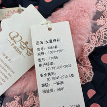 Load image into Gallery viewer, Girls QQBB, navy &amp; pink spot puffer jacket/coat, NEW, size 4,  