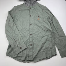 Load image into Gallery viewer, Boys Target, khaki cotton hooded shirt, EUC, size 10,  