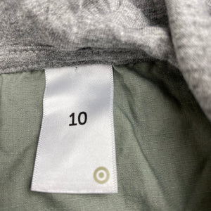 Boys Target, khaki cotton hooded shirt, EUC, size 10,  
