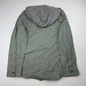Boys Target, khaki cotton hooded shirt, EUC, size 10,  
