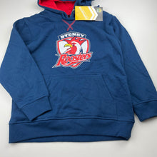 Load image into Gallery viewer, unisex NRL Suporter, Sydney Roosters fleece lined hoodie sweater, NEW, size 10,  