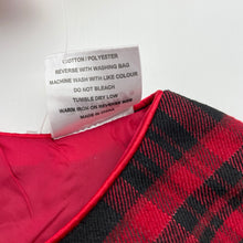 Load image into Gallery viewer, Girls Blue Sky, lined red &amp; black tartan dress, EUC, size 7, L: 63cm