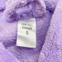 Load image into Gallery viewer, Girls Target, purple fleece dressing gown/bath robe, L: 73cm, GUC, size 5,  