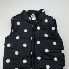 Load image into Gallery viewer, Girls H&amp;T, black &amp; white spot puffer vest, EUC, size 7,  