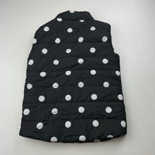 Load image into Gallery viewer, Girls H&amp;T, black &amp; white spot puffer vest, EUC, size 7,  