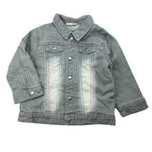 Load image into Gallery viewer, Boys Plum, grey lightweight denim jacket, poppers, GUC, size 2,  