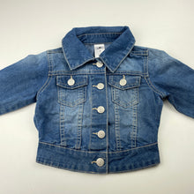 Load image into Gallery viewer, Girls H&amp;T, blue stretch denim jacket, poppers, FUC, size 3,  