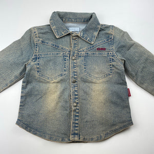 Boys COOKIE, stretch denim shirt, poppers, FUC, size 3,  