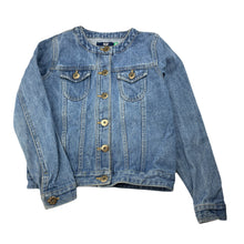 Load image into Gallery viewer, Girls L&amp;D, collarless denim jacket, GUC, size 7,  