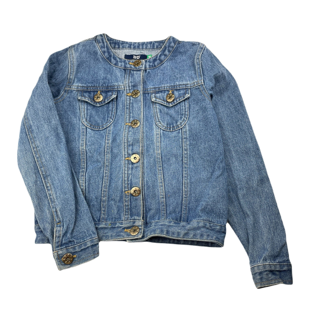 Girls L&D, collarless denim jacket, GUC, size 7,  