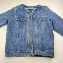 Load image into Gallery viewer, Girls L&amp;D, collarless denim jacket, GUC, size 7,  