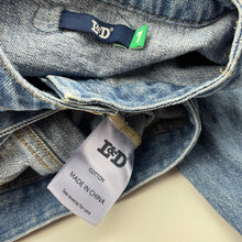 Load image into Gallery viewer, Girls L&amp;D, collarless denim jacket, GUC, size 7,  