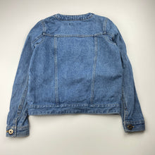 Load image into Gallery viewer, Girls L&amp;D, collarless denim jacket, GUC, size 7,  