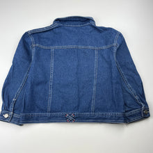 Load image into Gallery viewer, Girls MDP, embroidered 3/4 sleeve denim jacket, small marks, FUC, size 7,  