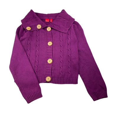 Girls Esprit, purple knitted cotton sweater/jumper, EUC, size 7,  