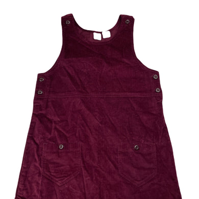 Girls CHEROKEE, maroon velour cotton casual dress, armpit to armpit: 40cm, EUC, size 10-12, L: 75cm