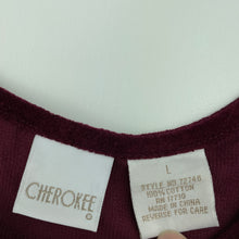 Load image into Gallery viewer, Girls CHEROKEE, maroon velour cotton casual dress, armpit to armpit: 40cm, EUC, size 10-12, L: 75cm