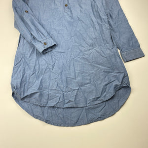 Girls H&M, chambray cotton long sleeve shirt dress, GUC, size 10, L: 69cm at front