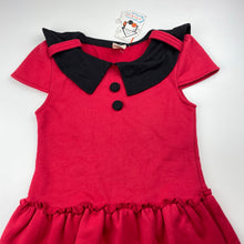 Load image into Gallery viewer, Girls Budingguo, fleece lined short sleeve dress, armpit to armpit: 33cm, NEW, size 6-7, L: 56cm