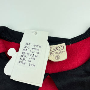Girls Budingguo, fleece lined short sleeve dress, armpit to armpit: 33cm, NEW, size 6-7, L: 56cm
