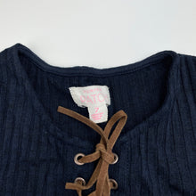 Load image into Gallery viewer, Girls Pumpkin Patch, navy ribbed long sleeve dress, EUC, size 7, L: 64cm