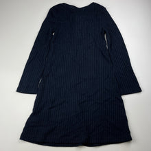 Load image into Gallery viewer, Girls Pumpkin Patch, navy ribbed long sleeve dress, EUC, size 7, L: 64cm