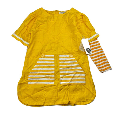 Girls Hide & SEEK, yellow cotton long sleeve dress, NEW, size 5, L: 57cm