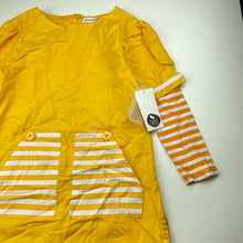 Load image into Gallery viewer, Girls Hide &amp; SEEK, yellow cotton long sleeve dress, NEW, size 5, L: 57cm