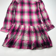 Load image into Gallery viewer, Girls Here + There, checked cotton long sleeve dress, GUC, size 12, L: 69cm