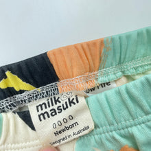 Load image into Gallery viewer, unisex Milk &amp; Masuki, organic cotton leggings/bottoms, colour field, EUC, size 0000,  