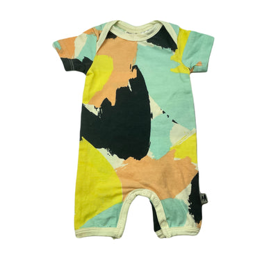 unisex Milk & Masuki, organic cotton blend romper, colour field, EUC, size 0000,  