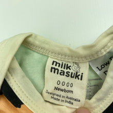 Load image into Gallery viewer, unisex Milk &amp; Masuki, organic cotton blend romper, colour field, EUC, size 0000,  