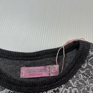 Girls Funky Babe, fleece lined lightweight sweater / top, NEW, size 2,  