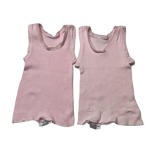 Load image into Gallery viewer, Girls Bonds, set of 2 pink ribbed cotton singlet tops, GUC, size 00,  