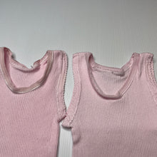 Load image into Gallery viewer, Girls Bonds, set of 2 pink ribbed cotton singlet tops, GUC, size 00,  
