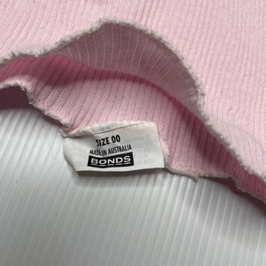 Girls Bonds, set of 2 pink ribbed cotton singlet tops, GUC, size 00,  