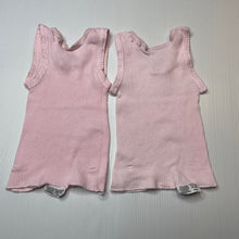 Load image into Gallery viewer, Girls Bonds, set of 2 pink ribbed cotton singlet tops, GUC, size 00,  