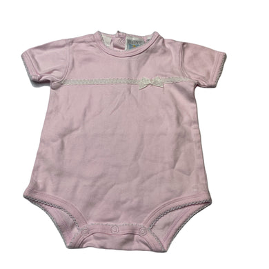 Girls Baby World, pink cotton bodysuit / romper, GUC, size 00,  