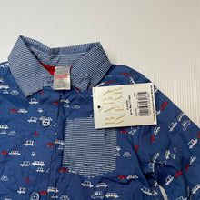Load image into Gallery viewer, Boys Mini Club, cotton all-in-one shirt/romper, NEW, size 00,  