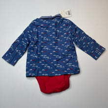 Load image into Gallery viewer, Boys Mini Club, cotton all-in-one shirt/romper, NEW, size 00,  
