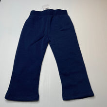 Load image into Gallery viewer, Girls H&amp;T, navy fleece lined track pants, elasticated, NEW, size 2,  