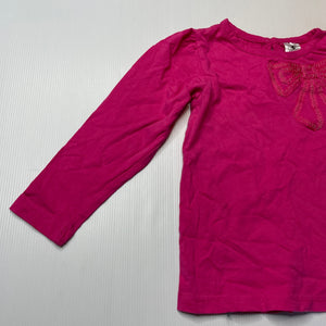 Girls H&T, pink cotton long sleeve top, FUC, size 3,  