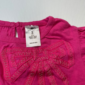 Girls H&T, pink cotton long sleeve top, FUC, size 3,  