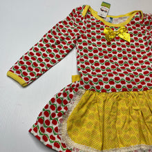 Load image into Gallery viewer, Girls Kawaii Kids, colourful floral long sleeve dress, armpit to armpit: 24cm, NEW, size 0-1, L: 43cm