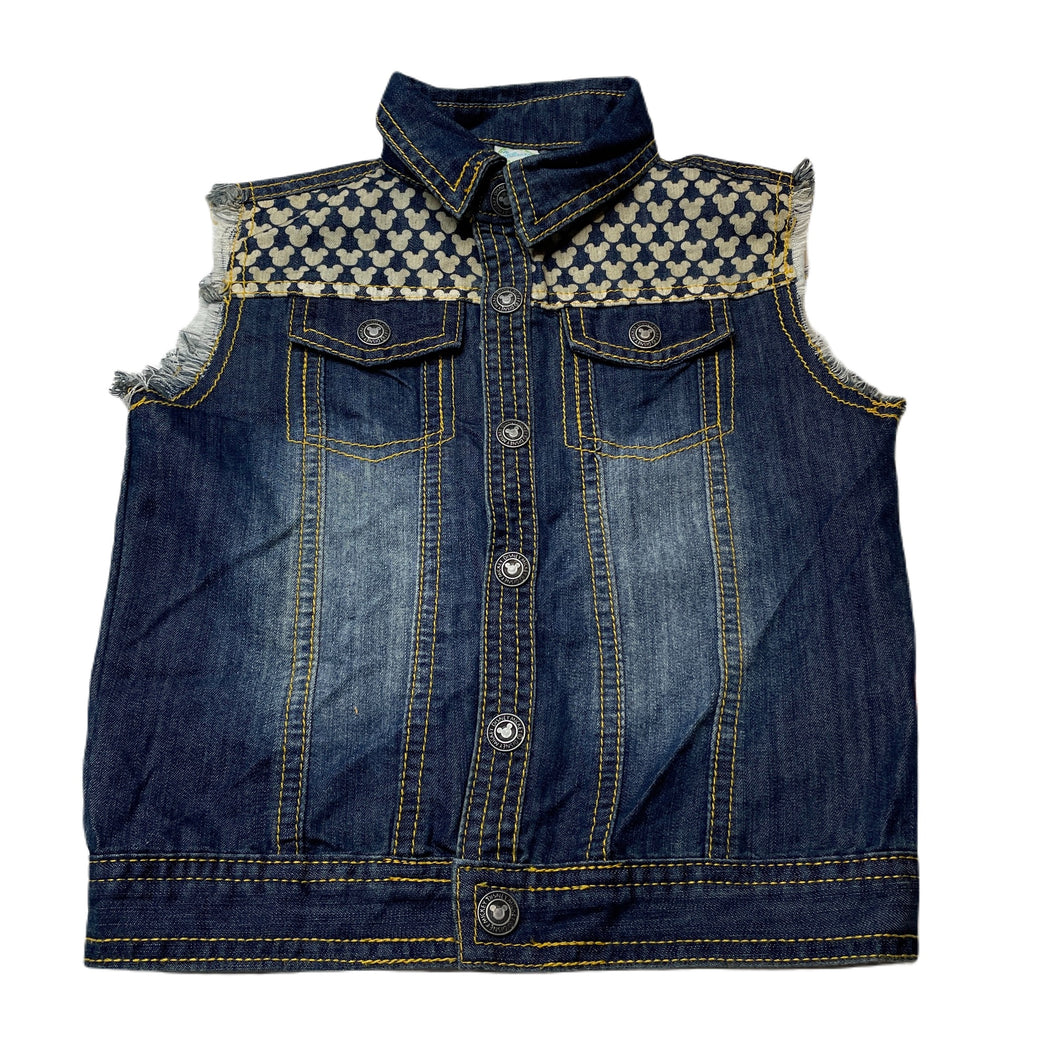 Boys Disney, Mickey Mouse lightweight denim vest, poppers, EUC, size 2-3,  