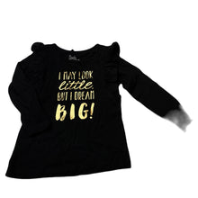 Load image into Gallery viewer, Girls H&amp;T, black cotton ruffle long sleeve top, NEW, size 3,  